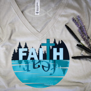 Ladies Faith Over Fear Shirt - Heather Dust